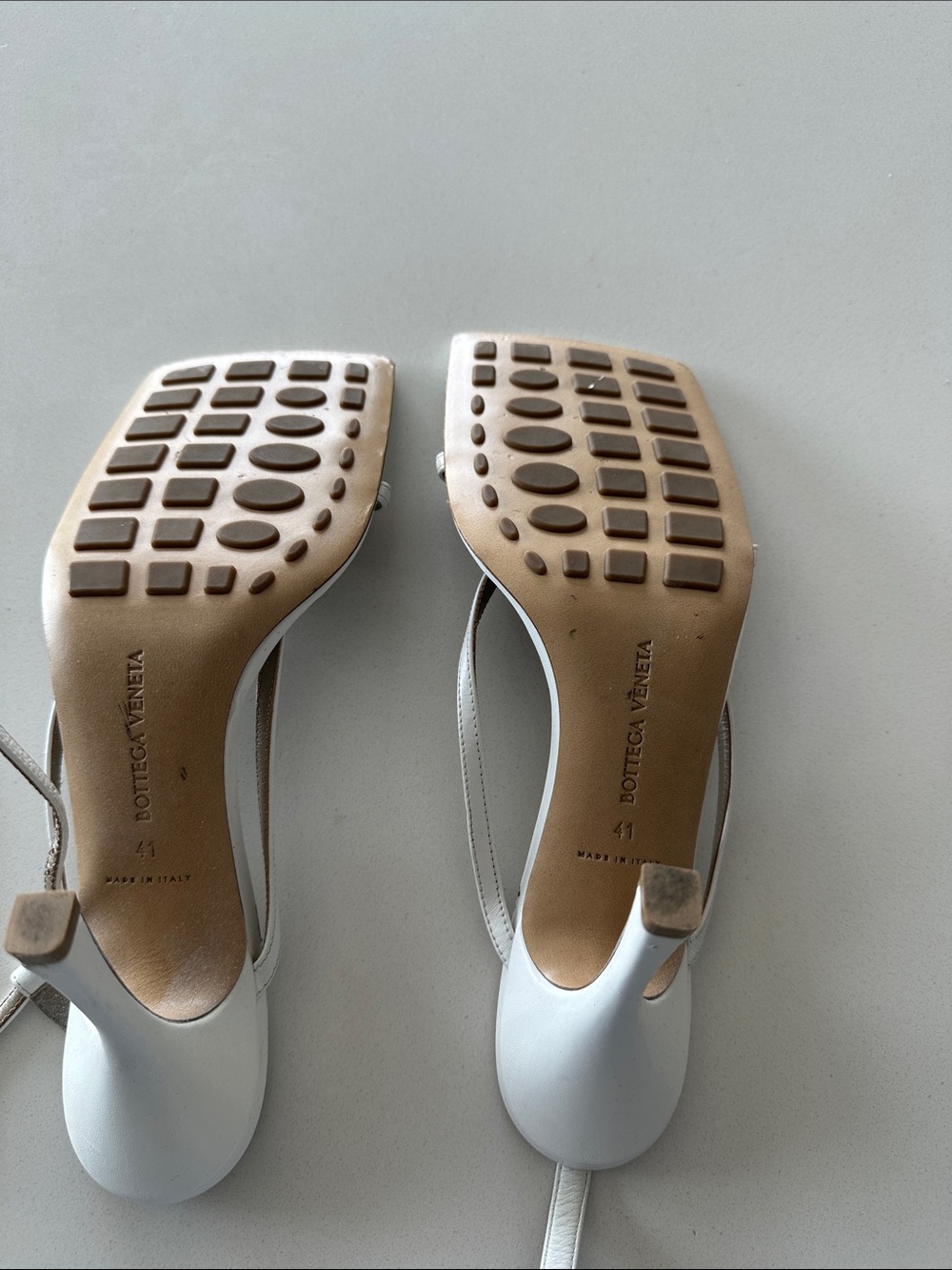 Bottega Veneta White Strap Stretch Sandals - Picture 5 of 5